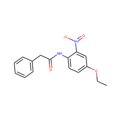 CCOc1ccc(NC(=O)Cc2ccccc2)c([N+](=O)[O-])c1 ZINC000004069963