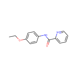 CCOc1ccc(NC(=O)c2ccccn2)cc1 ZINC000000484510