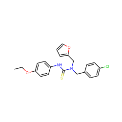 CCOc1ccc(NC(=S)N(Cc2ccc(Cl)cc2)Cc2ccco2)cc1 ZINC000002886143