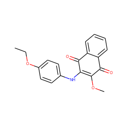 CCOc1ccc(NC2=C(OC)C(=O)c3ccccc3C2=O)cc1 ZINC000000530475