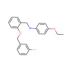 CCOc1ccc(NCc2ccccc2OCc2cccc(F)c2)cc1 ZINC000002093804