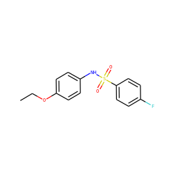 CCOc1ccc(NS(=O)(=O)c2ccc(F)cc2)cc1 ZINC000000102471