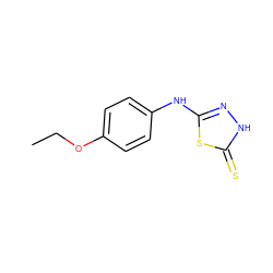 CCOc1ccc(Nc2n[nH]c(=S)s2)cc1 ZINC000005270681