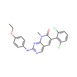 CCOc1ccc(Nc2ncc3cc(-c4c(Cl)cccc4Cl)c(=O)n(C)c3n2)cc1 ZINC000014945512