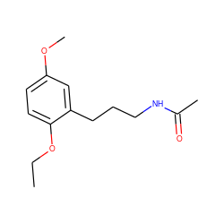 CCOc1ccc(OC)cc1CCCNC(C)=O ZINC000049109625