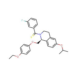 CCOc1ccc(OC[C@@H]2c3ccc(OC(C)C)cc3CCN2C(=S)c2cccc(F)c2)cc1 ZINC001772571017