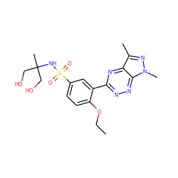 CCOc1ccc(S(=O)(=O)NC(C)(CO)CO)cc1-c1nnc2c(n1)c(C)nn2C ZINC000299854665