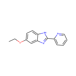 CCOc1ccc2[nH]c(-c3ccccn3)nc2c1 ZINC000006784186