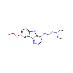 CCOc1ccc2[nH]c3c(NCCN(CC)CC)ncnc3c2c1 ZINC000005155683