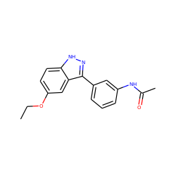 CCOc1ccc2[nH]nc(-c3cccc(NC(C)=O)c3)c2c1 ZINC000096270050