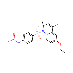 CCOc1ccc2c(c1)C(C)=CC(C)(C)N2S(=O)(=O)c1ccc(NC(C)=O)cc1 ZINC000000826608