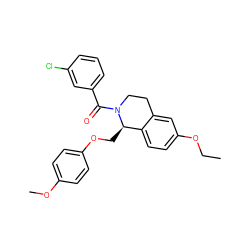 CCOc1ccc2c(c1)CCN(C(=O)c1cccc(Cl)c1)[C@@H]2COc1ccc(OC)cc1 ZINC001772575010