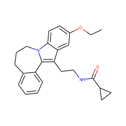 CCOc1ccc2c(c1)c(CCNC(=O)C1CC1)c1n2CCCc2ccccc2-1 ZINC000013494186