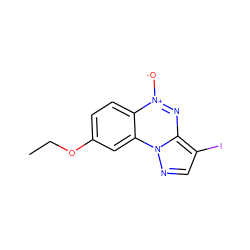 CCOc1ccc2c(c1)n1ncc(I)c1n[n+]2[O-] ZINC000028649518