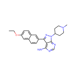 CCOc1ccc2cc(-c3nn(C4CCN(C)CC4)c4ncnc(N)c34)ccc2c1 ZINC000084688062