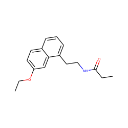 CCOc1ccc2cccc(CCNC(=O)CC)c2c1 ZINC000013781772