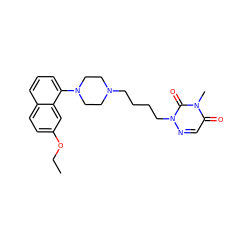 CCOc1ccc2cccc(N3CCN(CCCCn4ncc(=O)n(C)c4=O)CC3)c2c1 ZINC000299823337