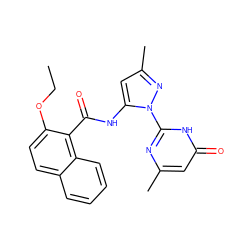 CCOc1ccc2ccccc2c1C(=O)Nc1cc(C)nn1-c1nc(C)cc(=O)[nH]1 ZINC000007418953