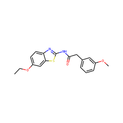 CCOc1ccc2nc(NC(=O)Cc3cccc(OC)c3)sc2c1 ZINC000003559785