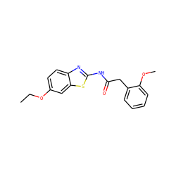 CCOc1ccc2nc(NC(=O)Cc3ccccc3OC)sc2c1 ZINC000003559756