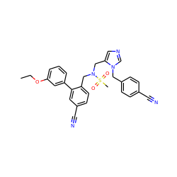 CCOc1cccc(-c2cc(C#N)ccc2CN(Cc2cncn2Cc2ccc(C#N)cc2)S(C)(=O)=O)c1 ZINC000028389916