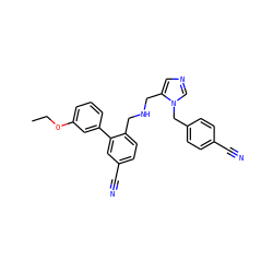 CCOc1cccc(-c2cc(C#N)ccc2CNCc2cncn2Cc2ccc(C#N)cc2)c1 ZINC000028388525