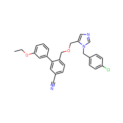 CCOc1cccc(-c2cc(C#N)ccc2COCc2cncn2Cc2ccc(Cl)cc2)c1 ZINC000028383465