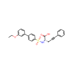 CCOc1cccc(-c2ccc(S(=O)(=O)N[C@@H](CC#Cc3ccccc3)C(=O)O)cc2)c1 ZINC000013862422