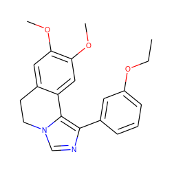 CCOc1cccc(-c2ncn3c2-c2cc(OC)c(OC)cc2CC3)c1 ZINC000084617129