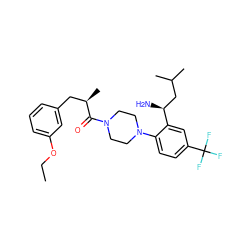 CCOc1cccc(C[C@@H](C)C(=O)N2CCN(c3ccc(C(F)(F)F)cc3[C@@H](N)CC(C)C)CC2)c1 ZINC000036285714