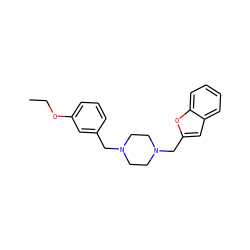 CCOc1cccc(CN2CCN(Cc3cc4ccccc4o3)CC2)c1 ZINC000058569225