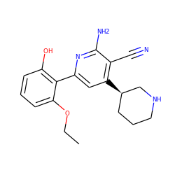 CCOc1cccc(O)c1-c1cc([C@@H]2CCCNC2)c(C#N)c(N)n1 ZINC000028363423