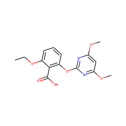 CCOc1cccc(Oc2nc(OC)cc(OC)n2)c1C(=O)O ZINC000034609958