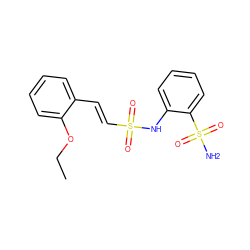 CCOc1ccccc1/C=C/S(=O)(=O)Nc1ccccc1S(N)(=O)=O ZINC000146550927