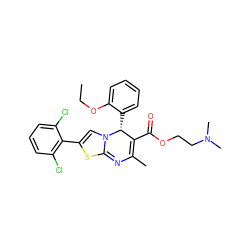 CCOc1ccccc1[C@@H]1C(C(=O)OCCN(C)C)=C(C)N=C2SC(c3c(Cl)cccc3Cl)=CN21 ZINC000029328206