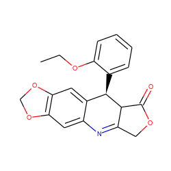 CCOc1ccccc1[C@@H]1c2cc3c(cc2N=C2COC(=O)C21)OCO3 ZINC000101675803