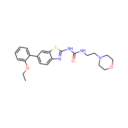 CCOc1ccccc1-c1ccc2nc(NC(=O)NCCN3CCOCC3)sc2c1 ZINC000095602589