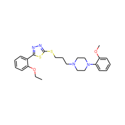 CCOc1ccccc1-c1nnc(SCCCN2CCN(c3ccccc3OC)CC2)s1 ZINC000026027157