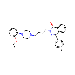 CCOc1ccccc1N1CCN(CCCCn2nc(-c3ccc(C)cc3)c3ccccc3c2=O)CC1 ZINC000034801010