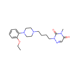 CCOc1ccccc1N1CCN(CCCCn2ncc(=O)n(C)c2=O)CC1 ZINC000146019748