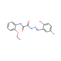 CCOc1ccccc1NC(=O)C(=O)N/N=C/c1cc(Br)ccc1O ZINC000003096343