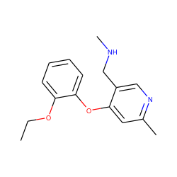 CCOc1ccccc1Oc1cc(C)ncc1CNC ZINC000029124616