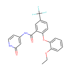 CCOc1ccccc1Oc1ccc(C(F)(F)F)cc1C(=O)Nc1cc[nH]c(=O)c1 ZINC000143176709