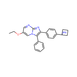 CCOc1cnc2nc(-c3ccc(C4(N)CCC4)cc3)c(-c3ccccc3)n2c1 ZINC000113656306