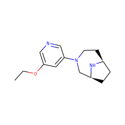 CCOc1cncc(N2CC[C@H]3CC[C@@H](C2)N3)c1 ZINC000000026369