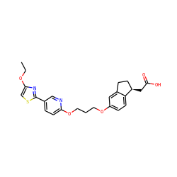 CCOc1csc(-c2ccc(OCCCOc3ccc4c(c3)CC[C@H]4CC(=O)O)nc2)n1 ZINC000028891685