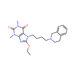 CCOc1nc2c(c(=O)n(C)c(=O)n2C)n1CCCCN1CCc2ccccc2C1 ZINC000028652768