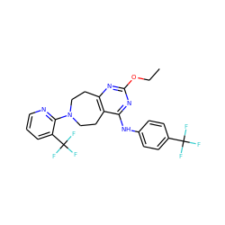 CCOc1nc2c(c(Nc3ccc(C(F)(F)F)cc3)n1)CCN(c1ncccc1C(F)(F)F)CC2 ZINC000145065177