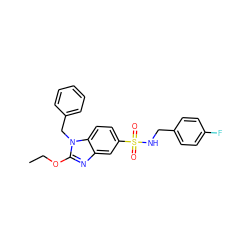 CCOc1nc2cc(S(=O)(=O)NCc3ccc(F)cc3)ccc2n1Cc1ccccc1 ZINC000028355397