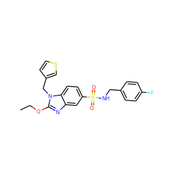 CCOc1nc2cc(S(=O)(=O)NCc3ccc(F)cc3)ccc2n1Cc1ccsc1 ZINC000028354285